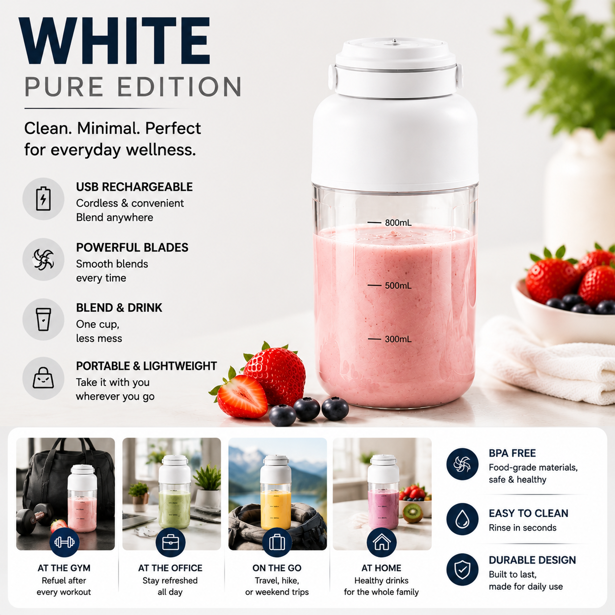 🥤 TODAY ONLY — SAVE 64% OFF ⚡🔥Portable USB Rechargeable Juicer Blender Cup🍹 Healthy lifestyle made simple — take it with you everywhere!
