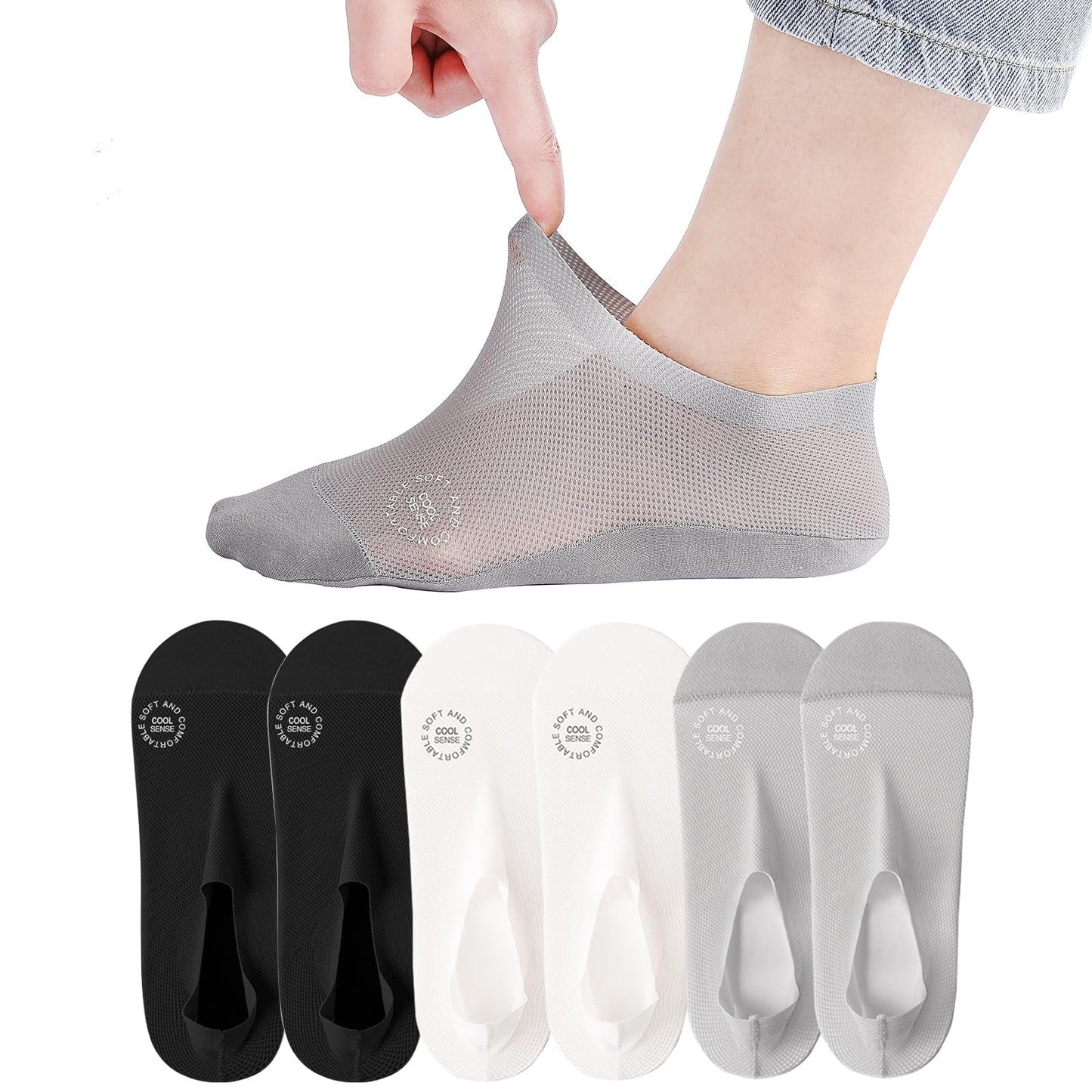 🔥 Last Day 50% OFF — Stop Wearing No-Show Socks That Slip, Rub & Smell With Breathable Grip Socks That Stay Invisible All Day