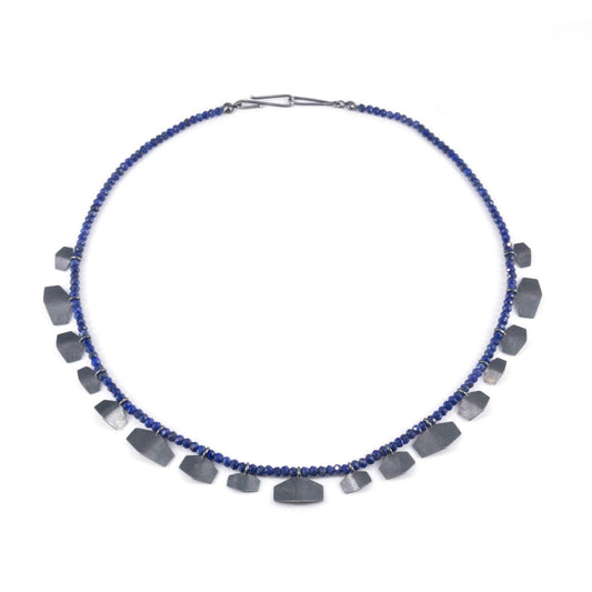 Double Trapezoid and Lapis Necklace