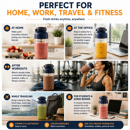 🥤 TODAY ONLY — SAVE 64% OFF ⚡🔥Portable USB Rechargeable Juicer Blender Cup🍹 Healthy lifestyle made simple — take it with you everywhere!