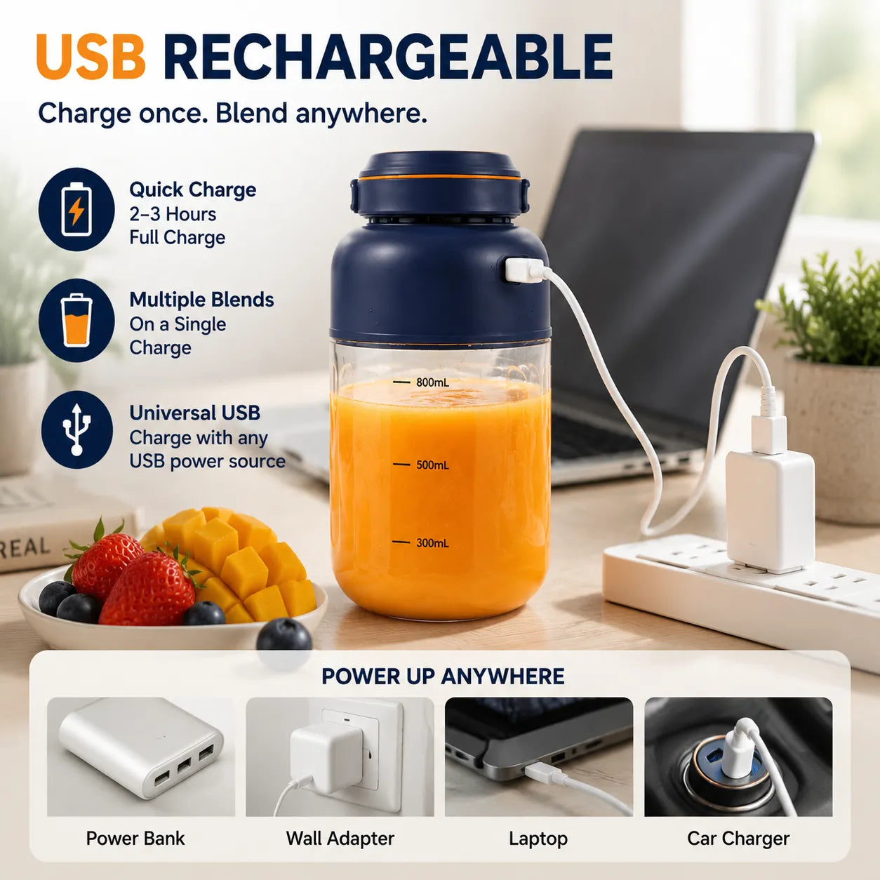 🥤 TODAY ONLY — SAVE 64% OFF ⚡🔥Portable USB Rechargeable Juicer Blender Cup🍹 Healthy lifestyle made simple — take it with you everywhere!