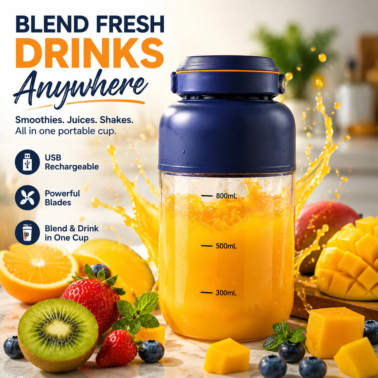 🥤 TODAY ONLY — SAVE 64% OFF ⚡🔥Portable USB Rechargeable Juicer Blender Cup🍹 Healthy lifestyle made simple — take it with you everywhere!