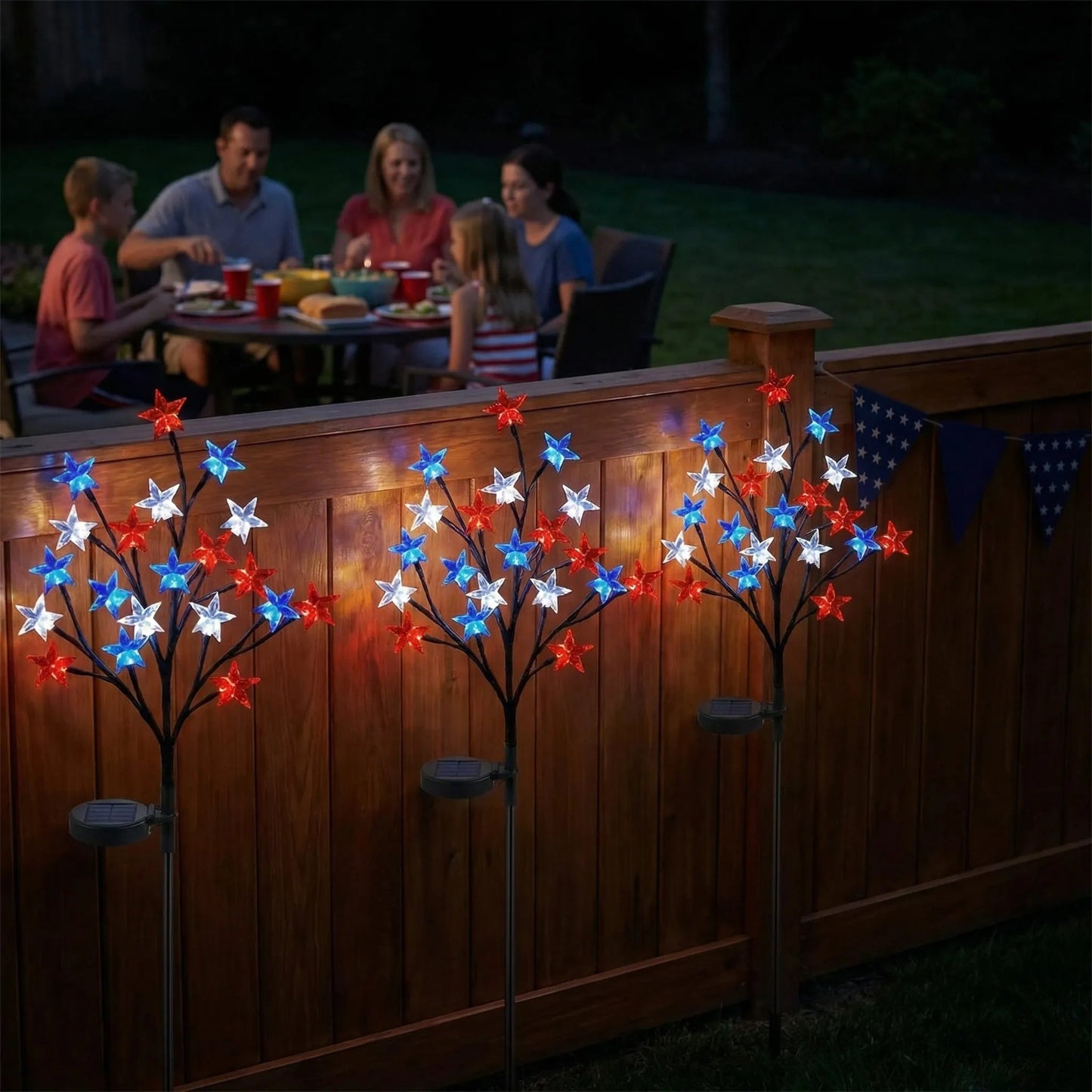 🎉 LAST DAY 49% OFF ⭐ Solar Patriotic Star Lights 🇺🇸 Turn Your Yard Into a Nighttime Celebration