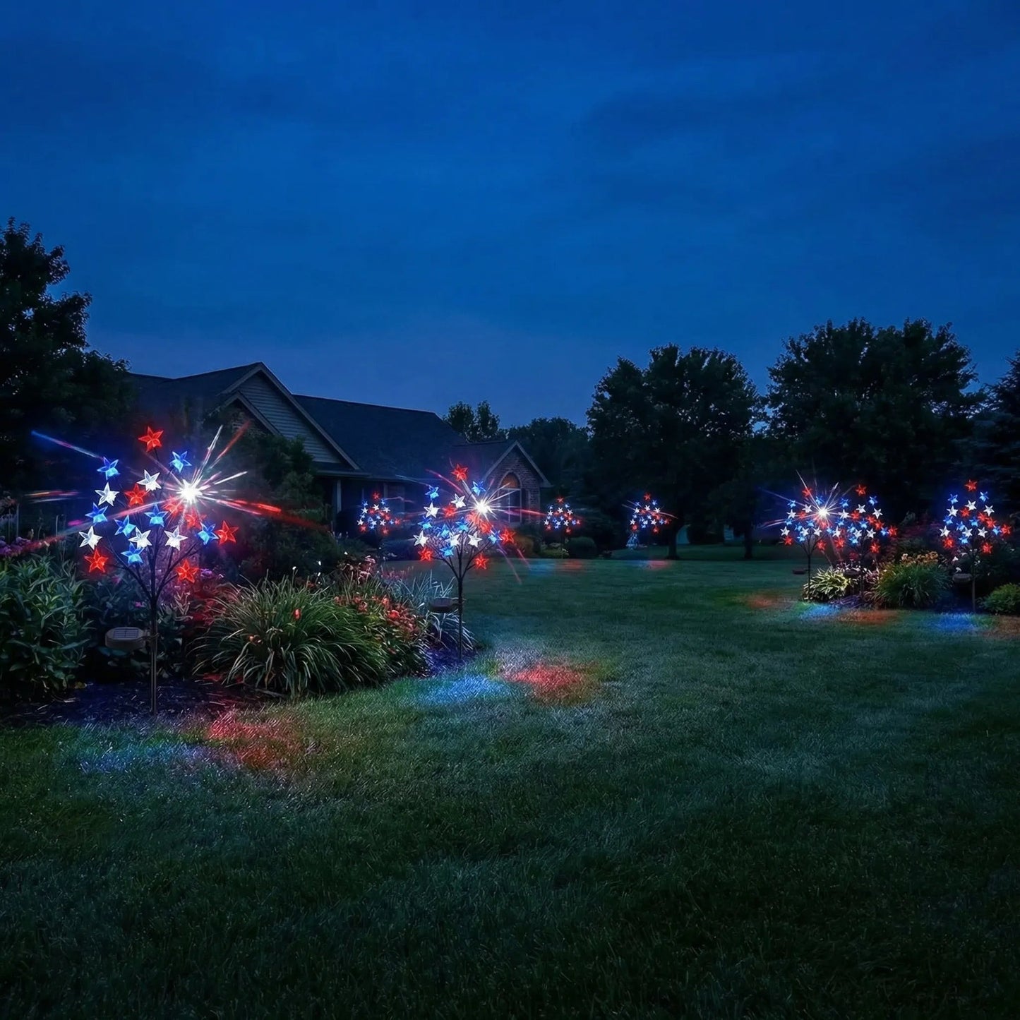 🎉 LAST DAY 49% OFF ⭐ Solar Patriotic Star Lights 🇺🇸 Turn Your Yard Into a Nighttime Celebration