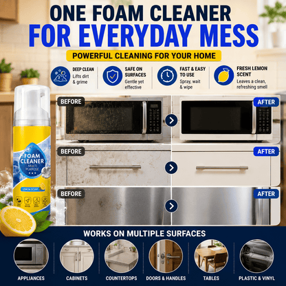 🔥 Last Day 50% OFF — Stop Chasing Drippy Sprays & Watch This Stay-Put Foam Lift Grime From Your Car, Home, Office & RV In One Easy Wipe
